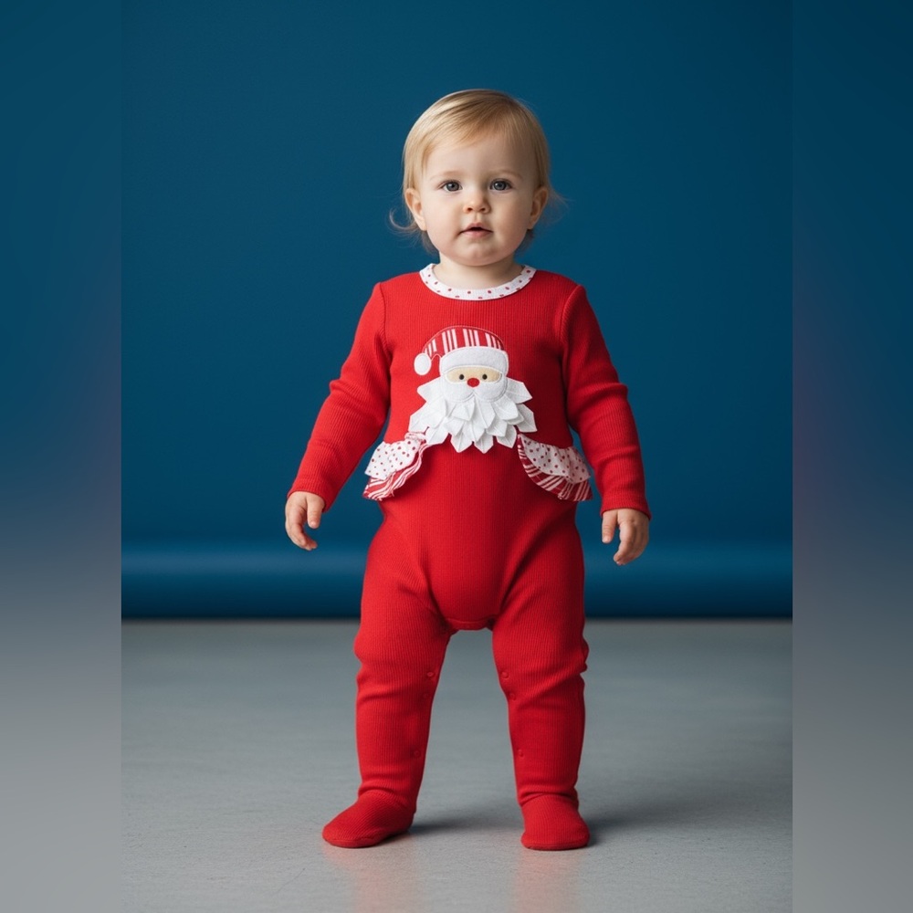 Baby Essentials Santa Claus Christmas Romper – Red – Size 6M